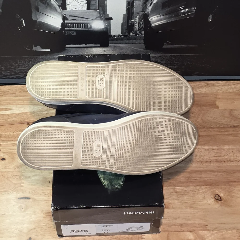 Magnanni Franco Lo Navy Leather Sneakers 13M - Picture 6 of 8